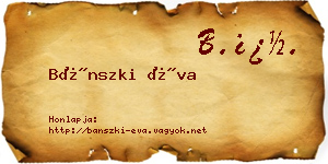 Bánszki Éva névjegykártya